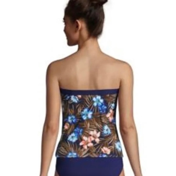 WOMEN'S Long Bandeau Tankini Swimsuit Top With Removable Adjustable Straps-NWT - Picture 3 of 6